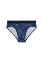 Front cutout view of HO navy print modal/viscose/tencel Mini Briefs