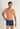 Front view of a men model wearing HO blue print  Boxer Briefs
