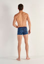 General view of a men model wearing HO blue print  Boxer Briefs