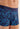 Close-up view of a men model wearing HO blue print  Boxer Briefs
