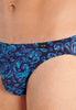 Close-up view of a men model wearing HO blue print  Comfort Micro Briefs