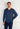 Front view of a men model wearing HO blue print cotton Long Sleepwear
