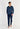 Full-body view of a men model wearing HO blue print cotton Long Sleepwear