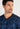 Close-up view of a men model wearing HO blue print cotton Long Sleepwear