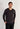 Front view of a men model wearing HO black print cotton Long Sleepwear