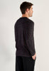 Back view of a men model wearing HO black print cotton Long Sleepwear
