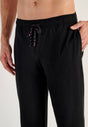 General view of a men model wearing HO black print cotton Long Sleepwear