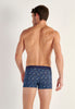 Back view of a men model wearing HO blue print  Boxer Briefs HO1