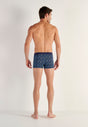 General view of a men model wearing HO blue print  Boxer Briefs HO1