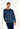 Front view of a men model wearing HO blue print cotton Long Sleepwear