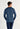 Back view of a men model wearing HO blue print cotton Long Sleepwear