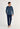 Full-body view of a men model wearing HO blue print cotton Long Sleepwear