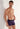 Front view of a men model wearing HO navy print modal/viscose/tencel Boxer Briefs HO1