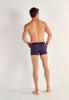 General view of a men model wearing HO navy print modal/viscose/tencel Boxer Briefs HO1