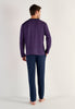 General view of a men model wearing HO navy print cotton Long Sleepwear