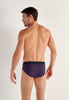 Back view of a men model wearing HO navy print modal/viscose/tencel Briefs HO1