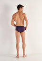 General view of a men model wearing HO navy print modal/viscose/tencel Briefs HO1