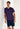 Front view of a men model wearing HO navy print cotton Short Sleepwear
