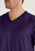 Close-up view of a men model wearing HO navy print cotton Short Sleepwear