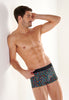 Front view of a men model wearing HO multico print  Trunk