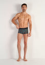 Full-body view of a men model wearing HO multico print  Trunk