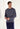 Front view of a men model wearing HO black/white stripes cotton Long Sleepwear