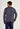 Back view of a men model wearing HO black/white stripes cotton Long Sleepwear