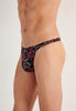 General view of a men model wearing HO black/red  G-String