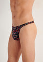 General view of a men model wearing HO black/red  G-String