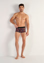 Full-body view of a men model wearing HO black/red  Trunk