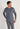 Front view of a men model wearing HO grey print cotton Long Sleepwear