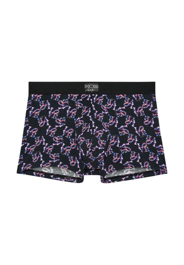 Front cutout view of HO black print modal/viscose/tencel Boxer Briefs