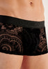 Close-up view of a men model wearing HO black  Trunk