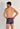 Back view of a men model wearing HO navy print  Boxer Briefs