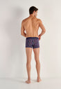 General view of a men model wearing HO navy print  Boxer Briefs