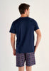 Back view of a men model wearing HO multico print cotton Short Sleepwear