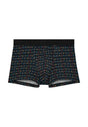 Front cutout view of HO black print modal/viscose/tencel Boxer Briefs HO1