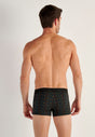 Back view of a men model wearing HO black print modal/viscose/tencel Boxer Briefs HO1