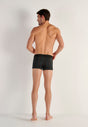 General view of a men model wearing HO black print modal/viscose/tencel Boxer Briefs HO1