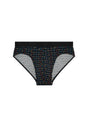 Front cutout view of HO black print modal/viscose/tencel Briefs HO1