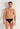 Front view of a men model wearing HO black print modal/viscose/tencel Briefs HO1