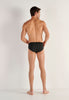 General view of a men model wearing HO black print modal/viscose/tencel Briefs HO1