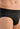Close-up view of a men model wearing HO black print modal/viscose/tencel Briefs HO1