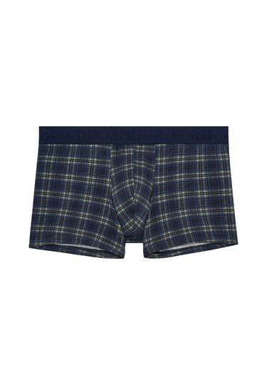 Front cutout view of HO navy check modal/viscose/tencel Boxer Briefs