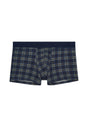 Front cutout view of HO navy check modal/viscose/tencel Boxer Briefs