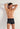 Front view of a men model wearing HO navy check modal/viscose/tencel Boxer Briefs