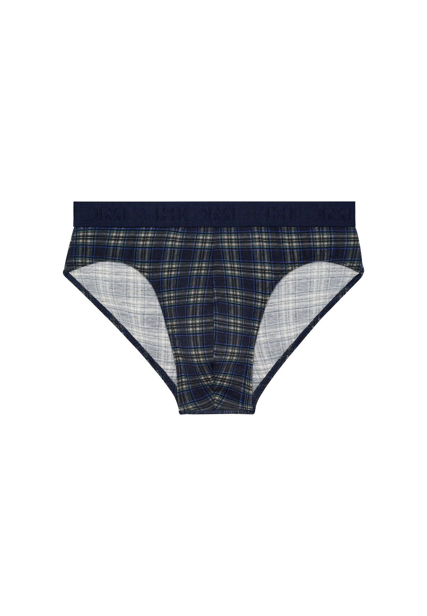 Front cutout view of HO navy check modal/viscose/tencel Mini Briefs