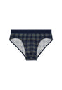 Front cutout view of HO navy check modal/viscose/tencel Mini Briefs