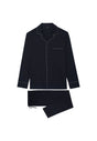 Front cutout view of HO navy cotton Long Sleepwear