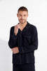 Front view of a men model wearing HO navy cotton Long Sleepwear